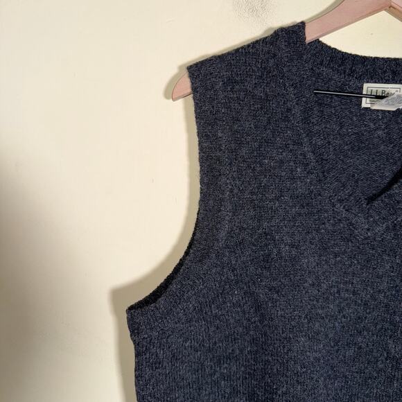 VINTAGE L.L. BEAN wool dark academia pullover sweater vest M - Picture 2 of 4